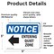 Signmission Entering Quiet Zone (Left Arrow) Sign With Symbol, 5 in W x Rectangle, Vinyl Decal OS-2PACK-NS-D-35-L-12093 - alternate 5